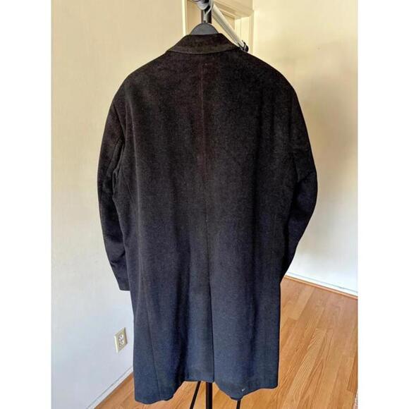 Vintage Racing Green Wool-Blend Grey Overcoat (Chest 44R) - Picture 3 of 16